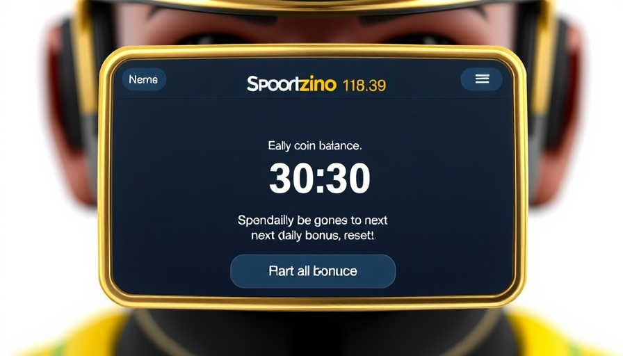 Sportzino app showing zero Gold Coins with daily bonus countdown.