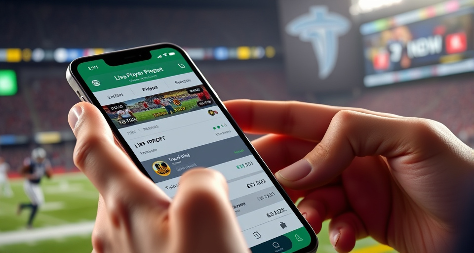 Bettor placing a live in-game player props wager on mobile sportsbook app
