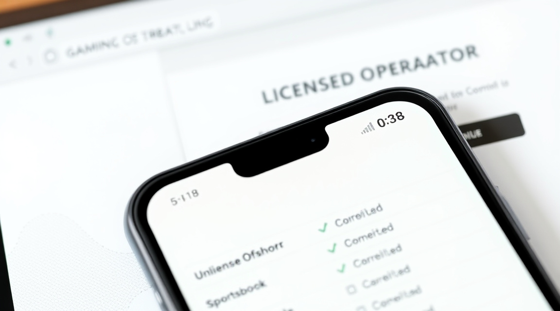 Unlicensed sportsbook app compared to official state regulator's licensed operator list